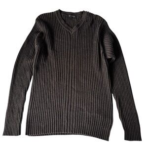 Ribbed V-Neck 100% Cotton Sweater